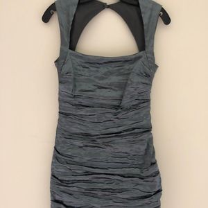 Nicole Miller Metallic Gray Cocktail Dress